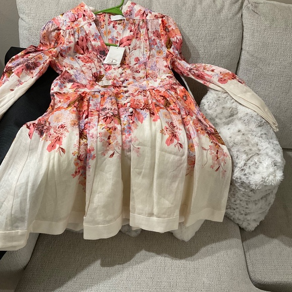 Zimmermann Devi Plunge Mini Dress AU 3. US Size 10 BNWT - Picture 4 of 15